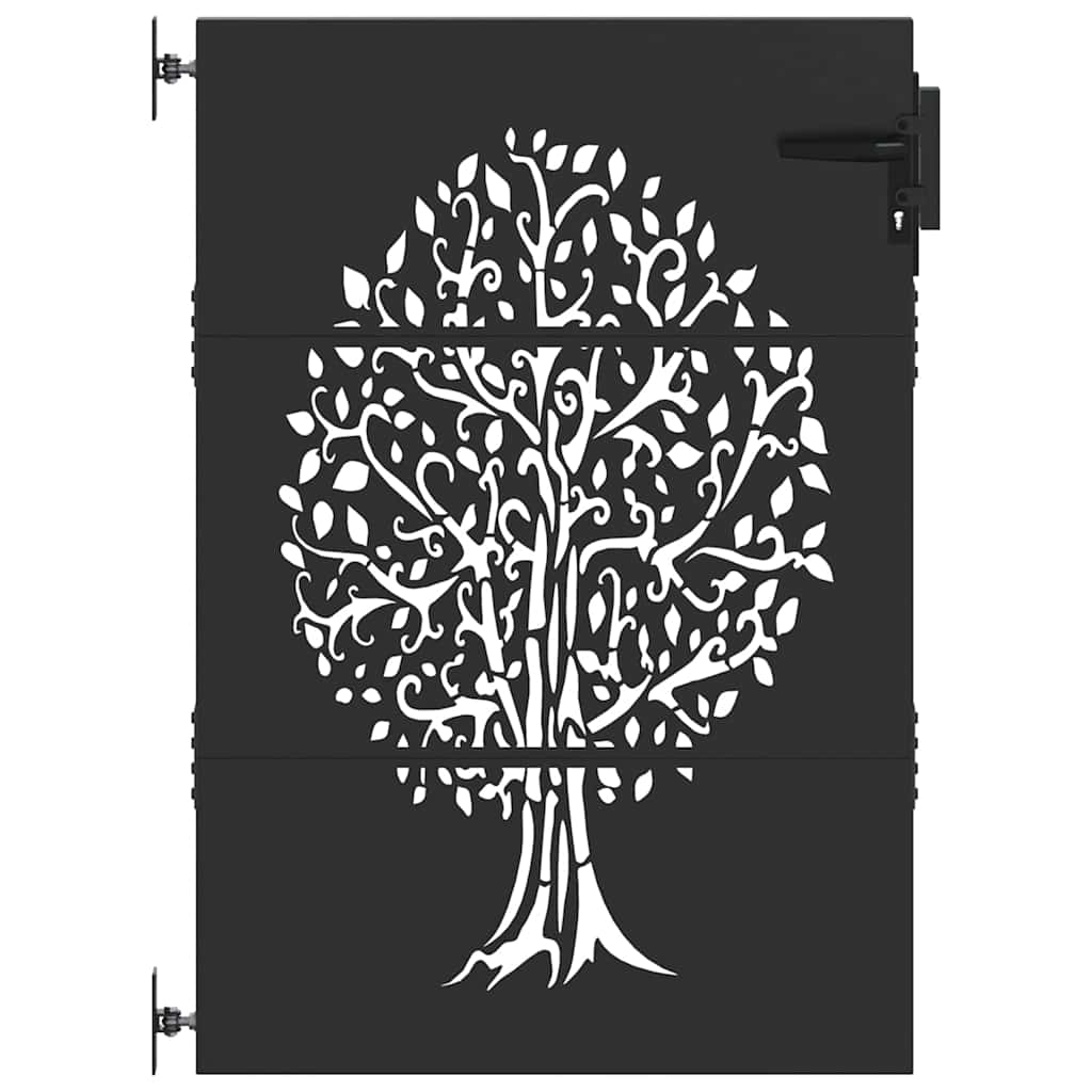 Vidaxl tuinpoort met slot zwart 85 x 150 cm poedergecoat staal