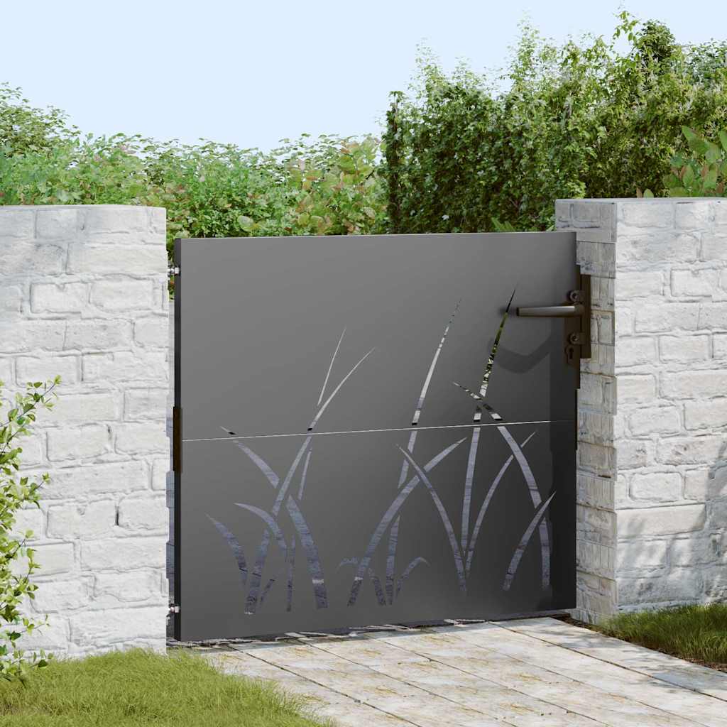Vidaxl tuinpoort met slot zwart 85 x 100 cm poedergecoat staal