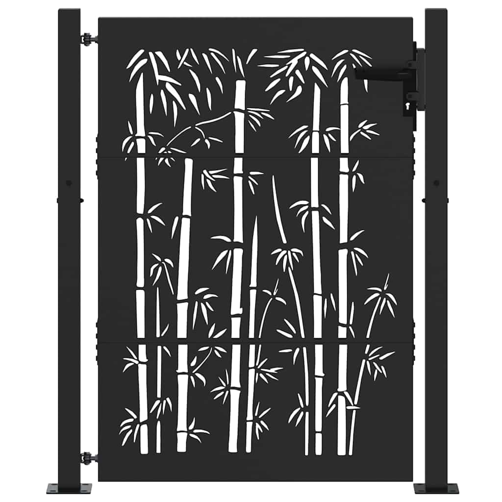 Vidaxl tuinpoort met slot zwart 110 x 155 cm gepoedercoat staal