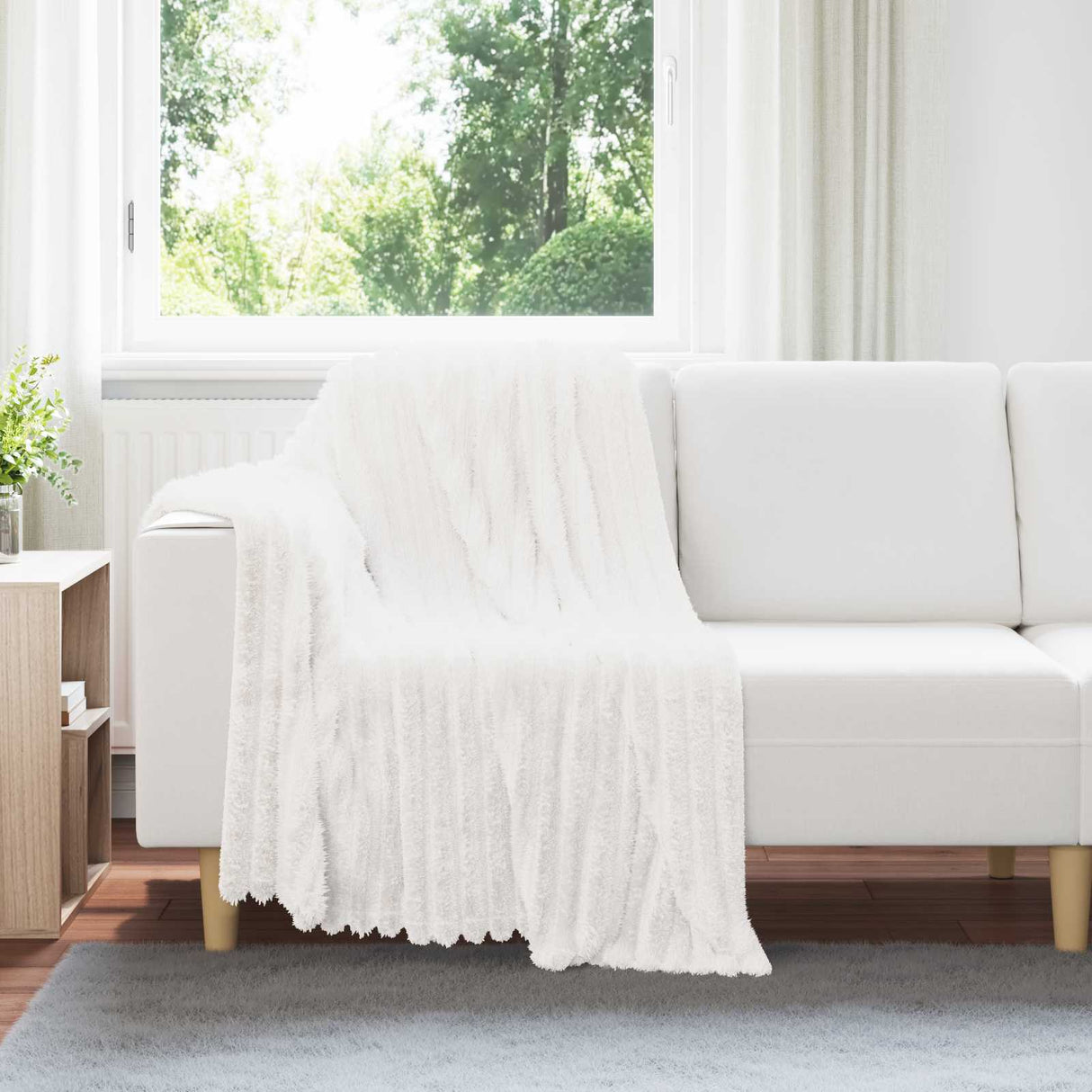 Vidaxl gooi deken wit 150 x 130 cm fleece