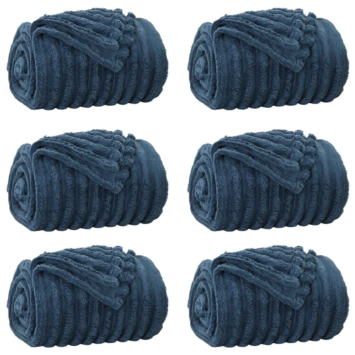 Vidaxl kleden 6 pcs marineblauw 150 x 130 cm fleece