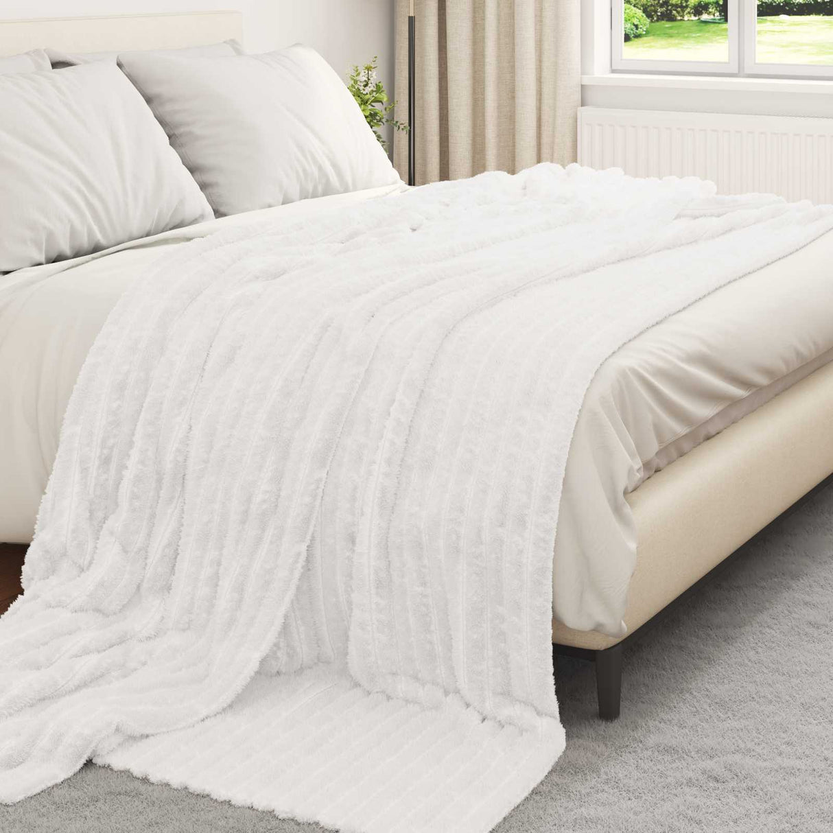 Vidaxl kleden 6 pcs wit 240 x 220 cm fleece