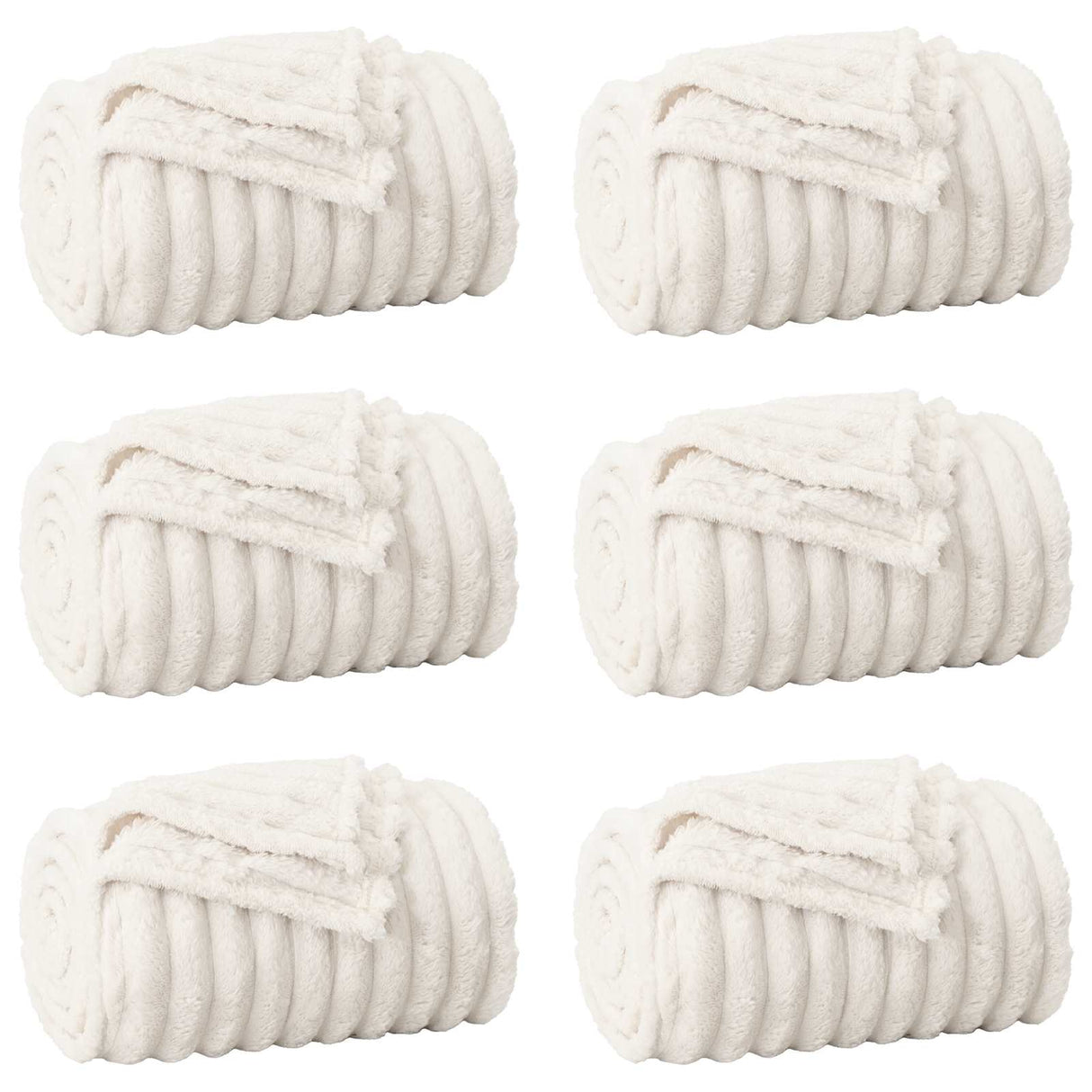 Vidaxl kleden 6 pcs crème 240 x 220 cm fleece