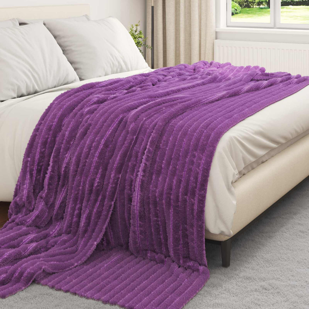 Vidaxl kleden 6 pcs paars 240 x 220 cm fleece