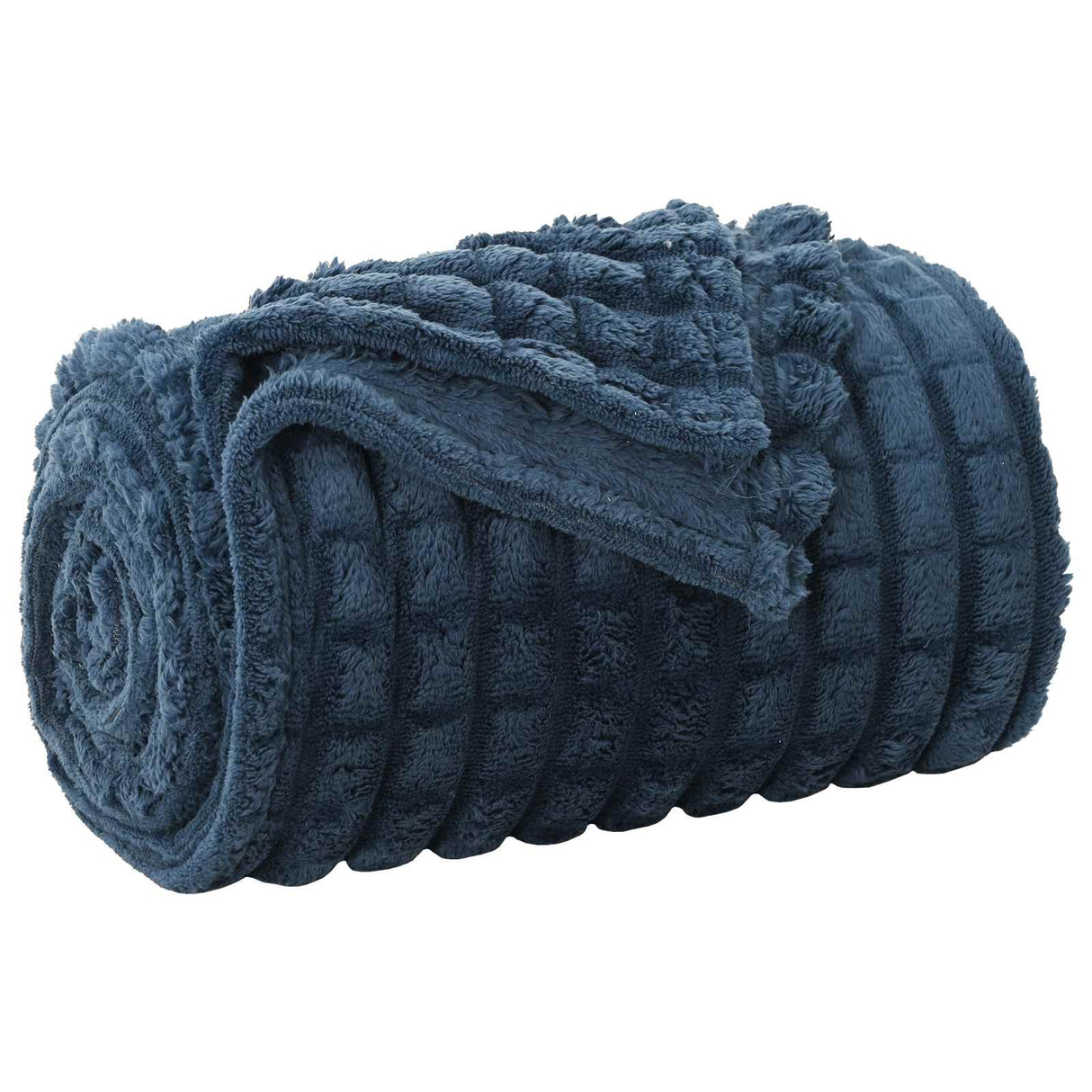 Vidaxl gooi deken marineblauw 270 x 240 cm fleece