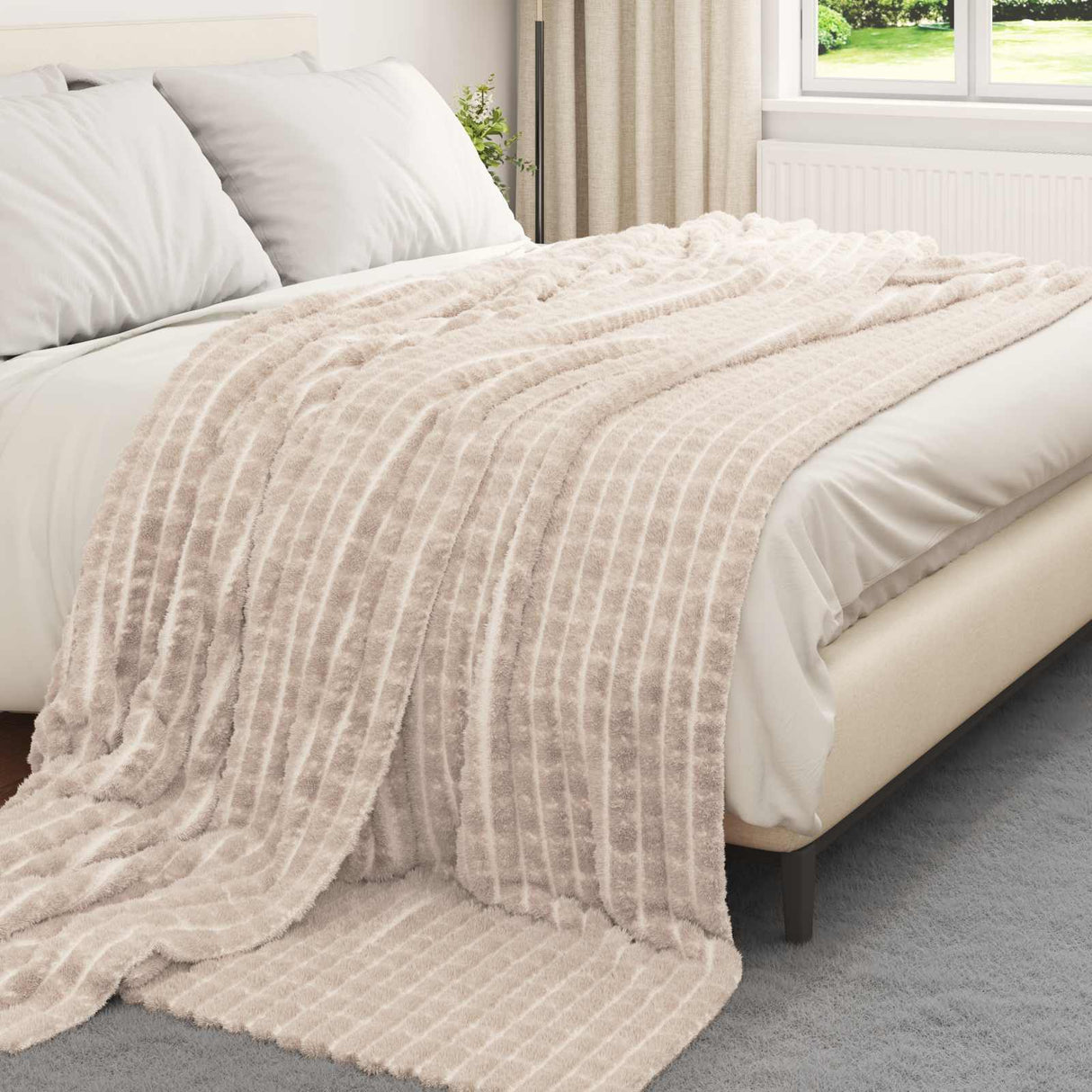 Vidaxl kleden 6 pcs beige 270 x 240 cm fleece