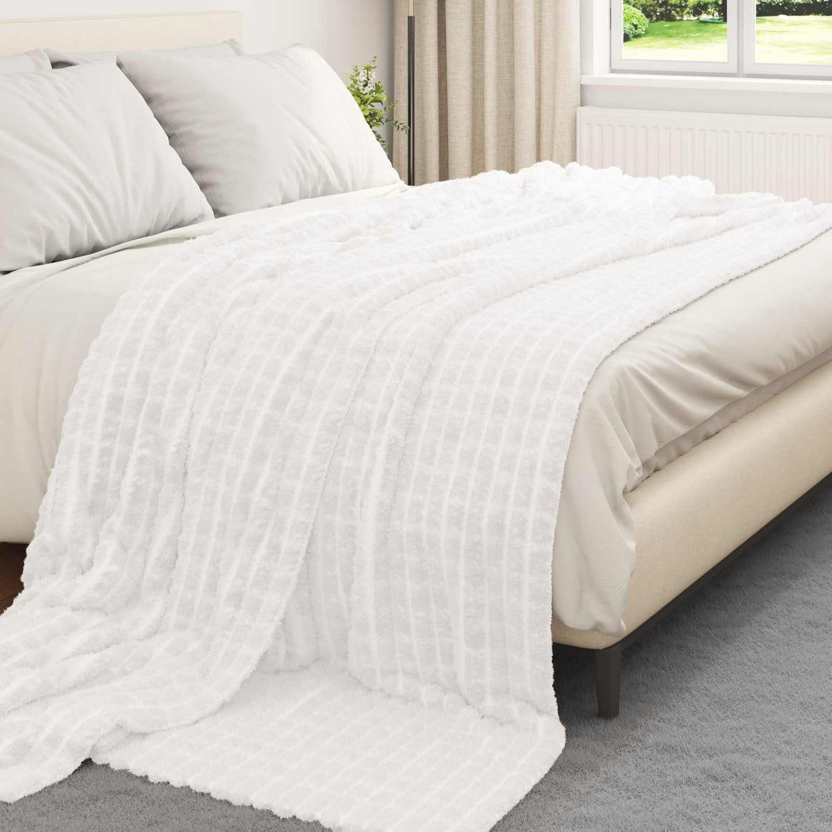 Vidaxl kleden 6 pcs wit 240 x 220 cm fleece