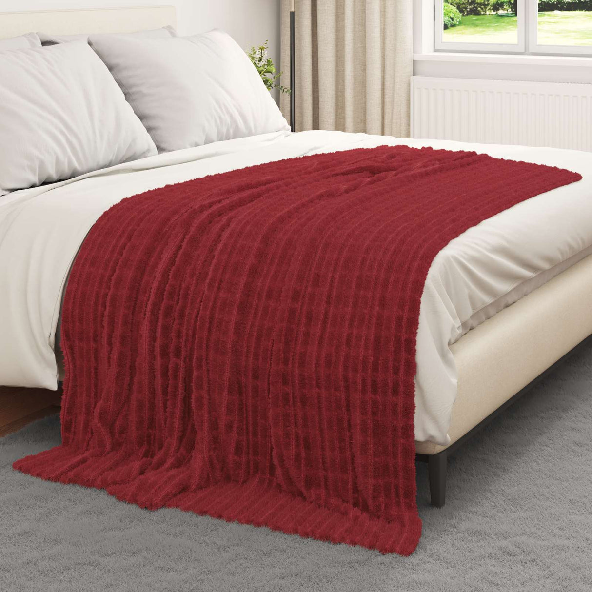 Vidaxl kleden 6 pcs bordeaux rood 200 x 150 cm fleece