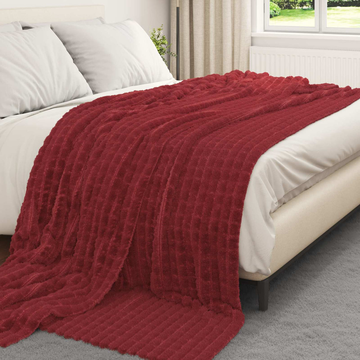 Vidaxl kleden 6 pcs bordeaux rood 240 x 220 cm fleece