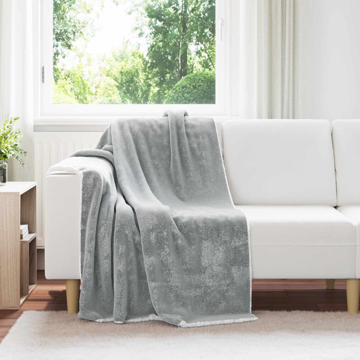 Vidaxl gooi deken grijs 130 x 150 cm fleece