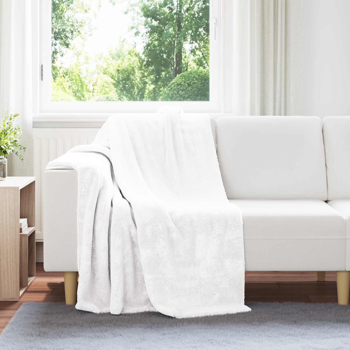 Vidaxl gooi deken wit 130 x 150 cm fleece