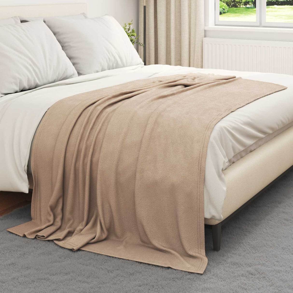 Vidaxl gooi deken kameel 200 x 150 cm fleece