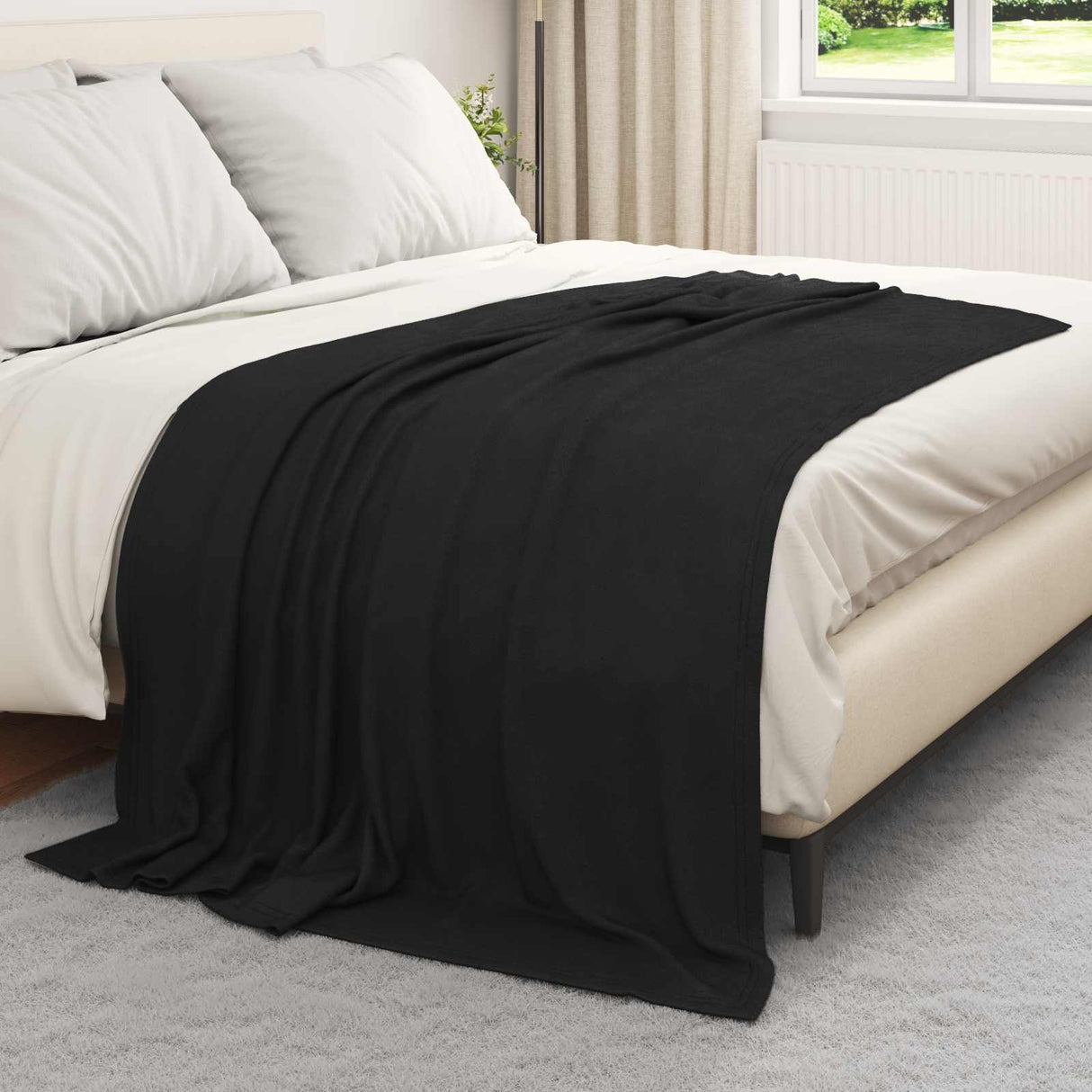 Vidaxl gooi deken zwart 200 x 150 cm fleece