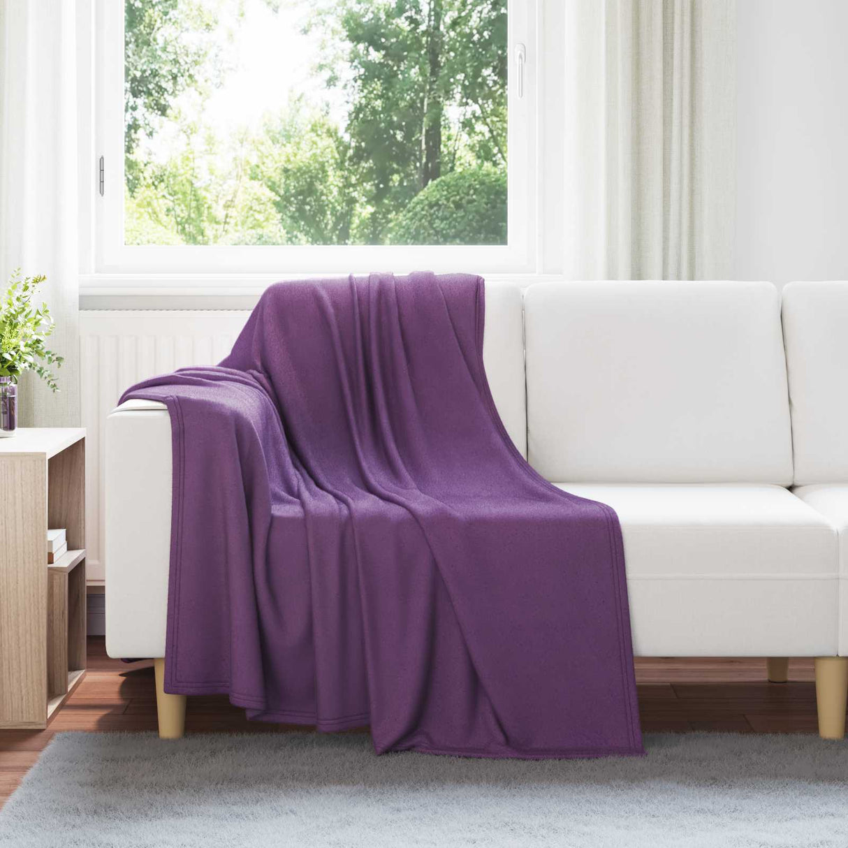 Vidaxl gooi deken paars 170 x 130 cm fleece