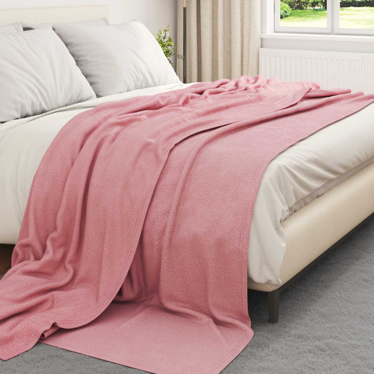 Vidaxl gooi deken roze 270 x 240 cm fleece