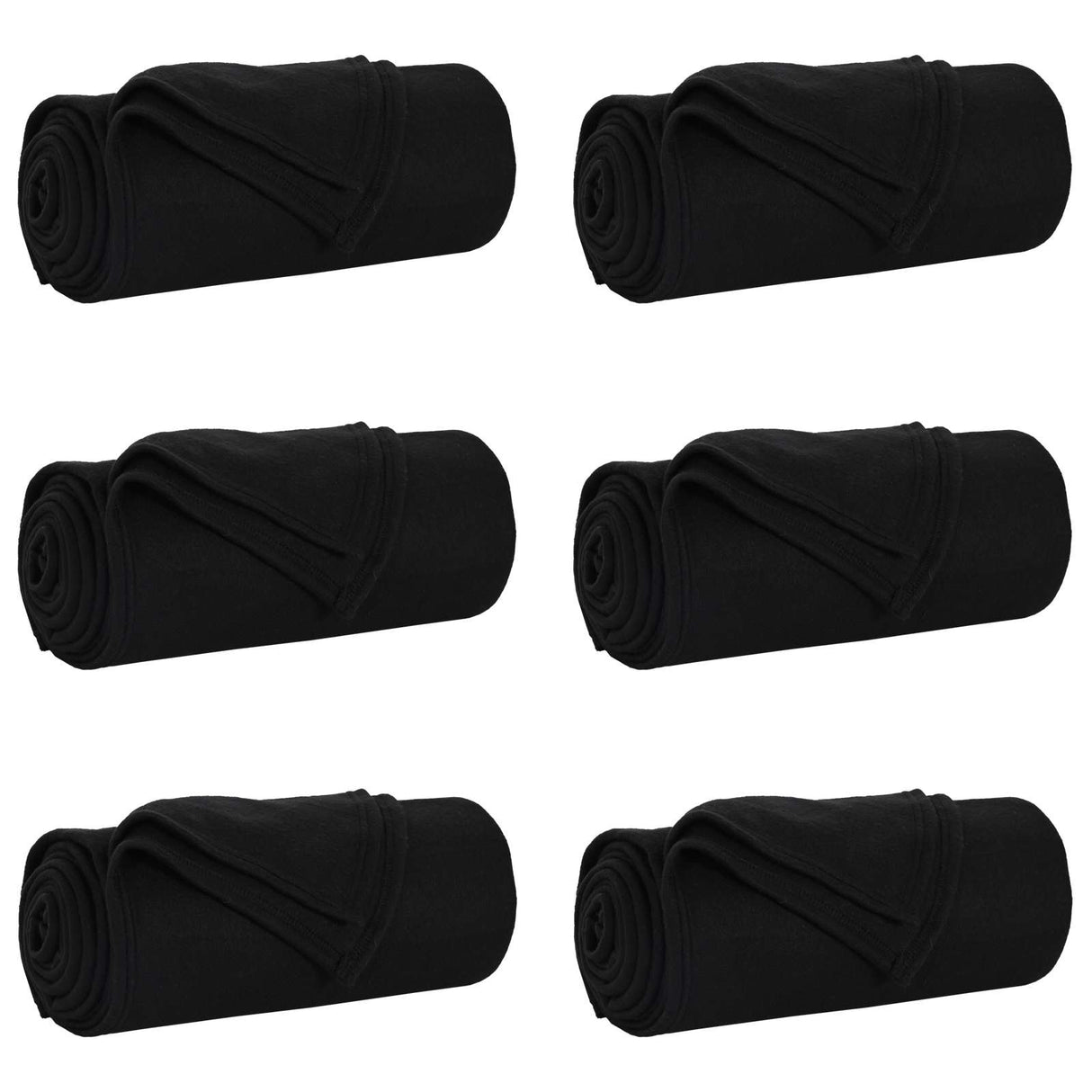 Vidaxl kleden 6 pcs zwart 240 x 220 cm fleece