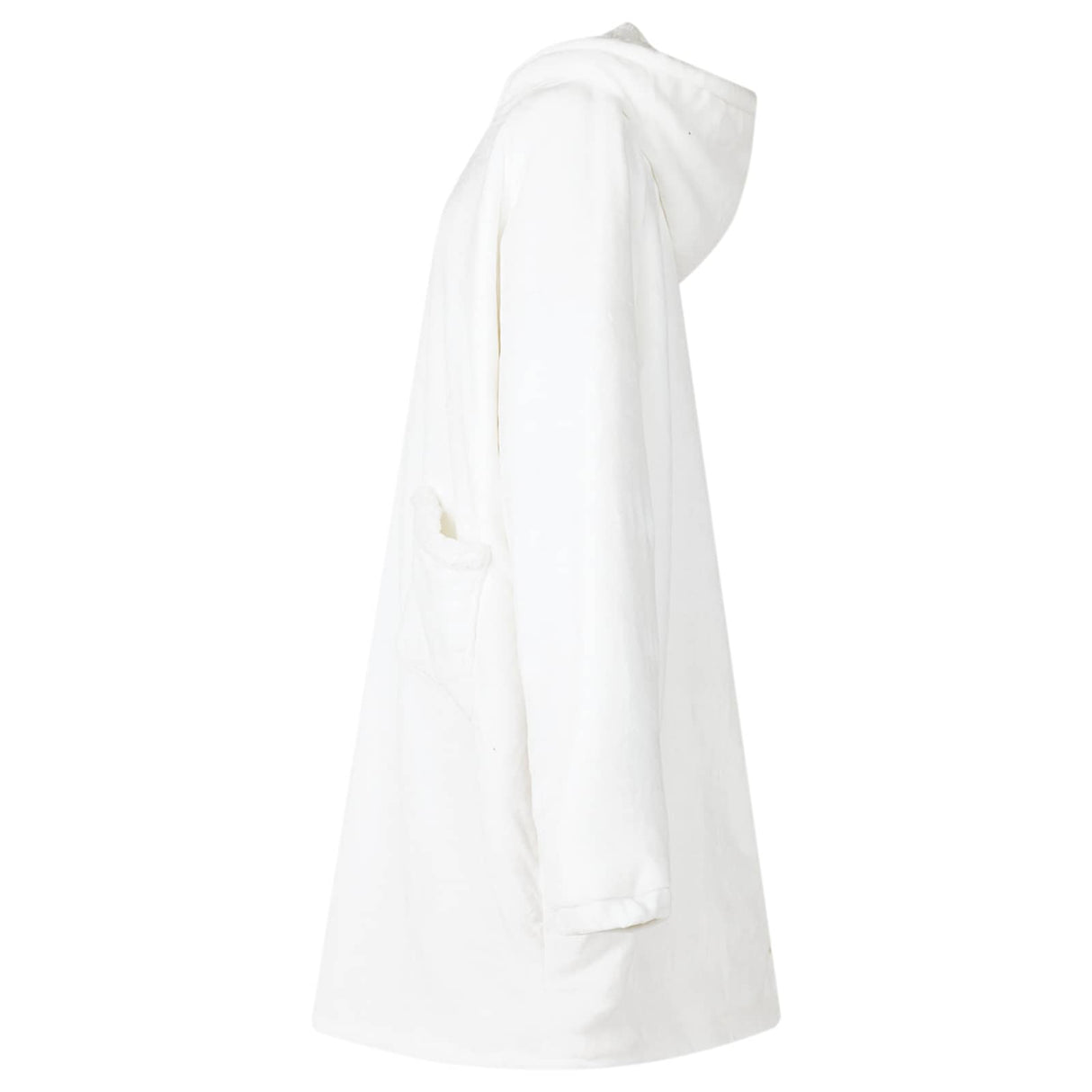 Vidaxl deken hoodie wit l fleece en flanel