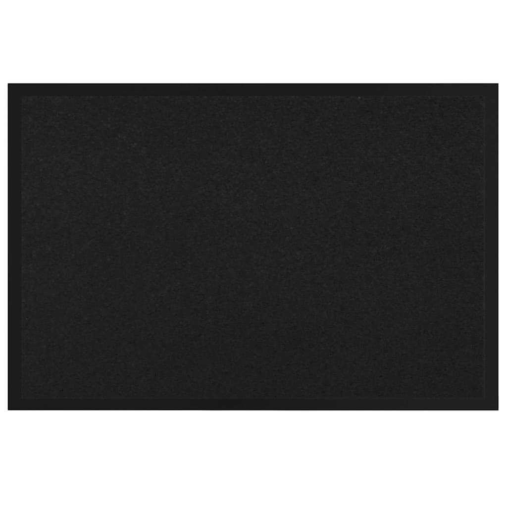 Vidaxl deurmat zwart 60 x 40 x 1.2 cm teddy stof