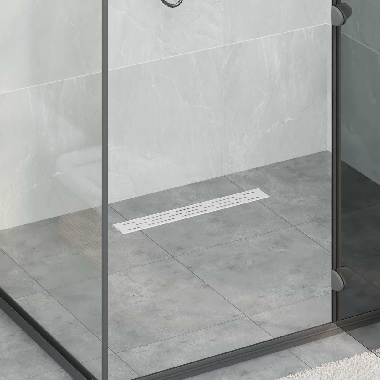 Vidaxl doucheafvoer glasdeksel met 360° sifon zilver 50 cm