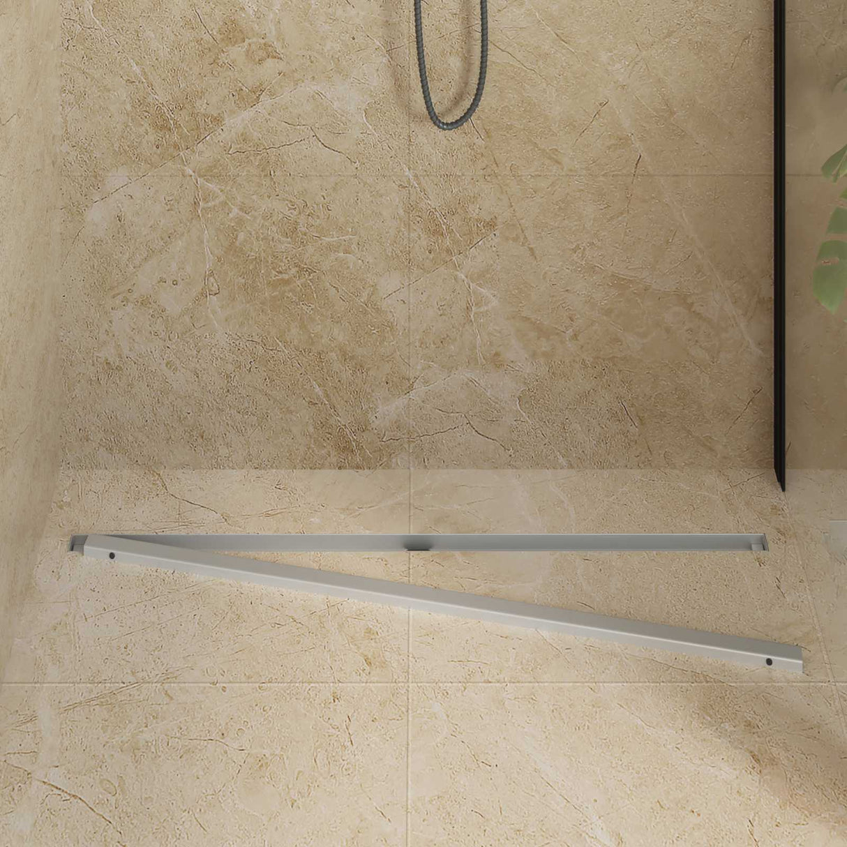 Vidaxl 360° doucheafvoer met slank model zilver 100 cm