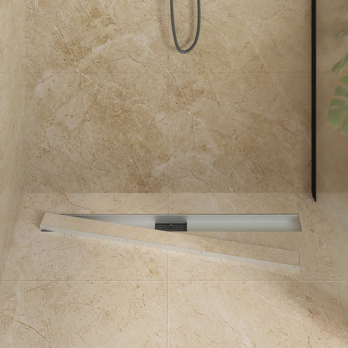 Vidaxl 2 in 1 doucheafvoer zilver 100 cm roestvrij staal 304