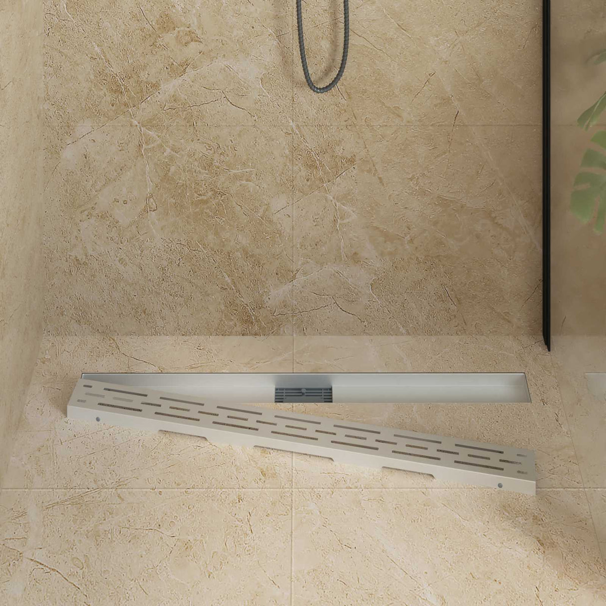 Vidaxl doucheafvoer met lijndesign zilver 100 cm roestvrij staal 304