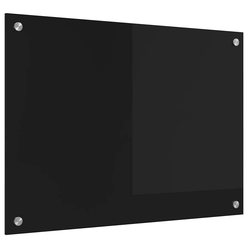 Vidaxl keuken achterwand zwart 70 x 50 cm gehard glas