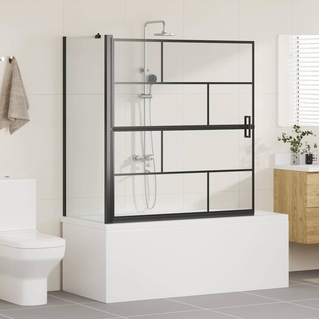 Vidaxl bad douchescreen zwart en transparant 116 x 68 x 128 cm