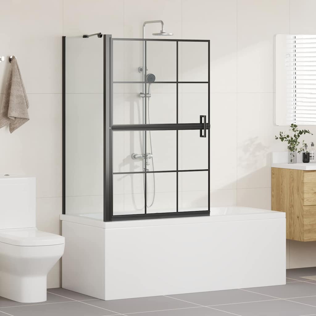 Vidaxl bad douchescreen zwart en transparant 116 x 68 x 128 cm