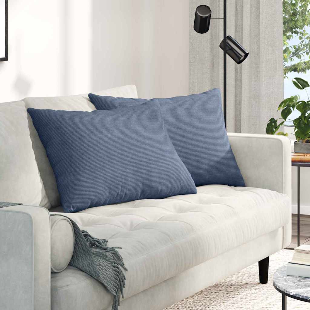 Vidaxl sofa kussens 2 stuks blauw 70 x 50 cm cordstof