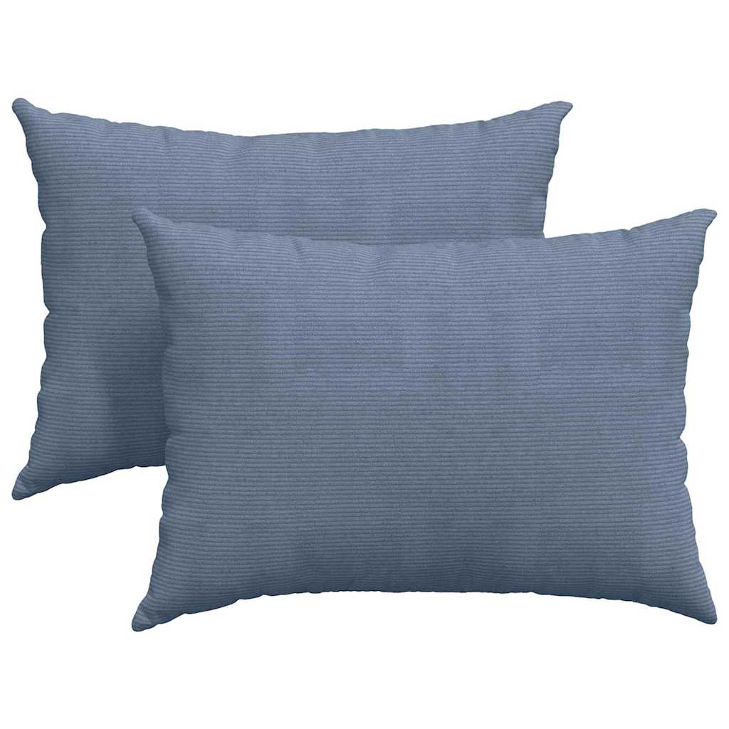 Vidaxl sofa kussens 2 stuks blauw 70 x 50 cm cordstof