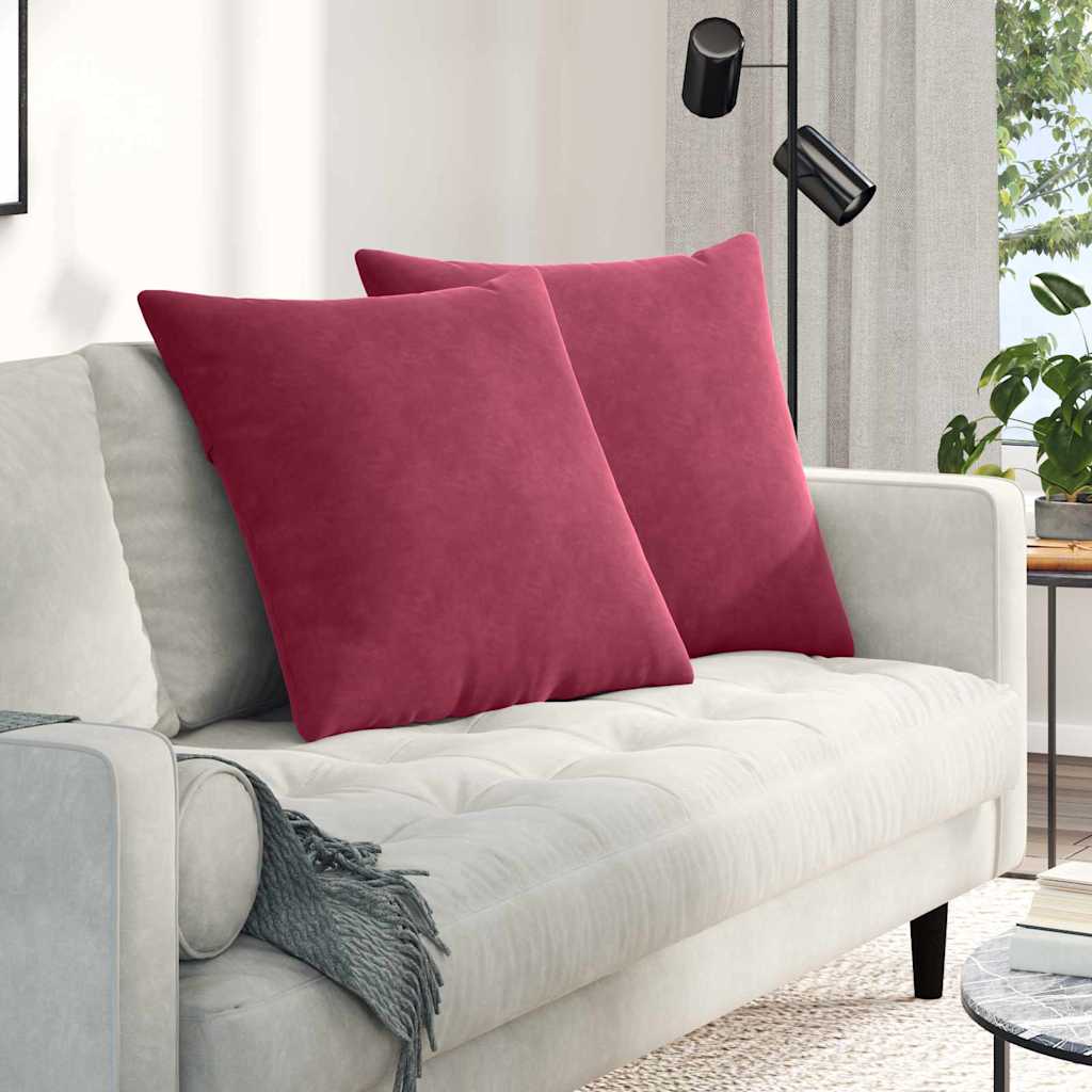 Vidaxl sofa kussens 2 stuks wijnrood 60 x 60 cm cordstof