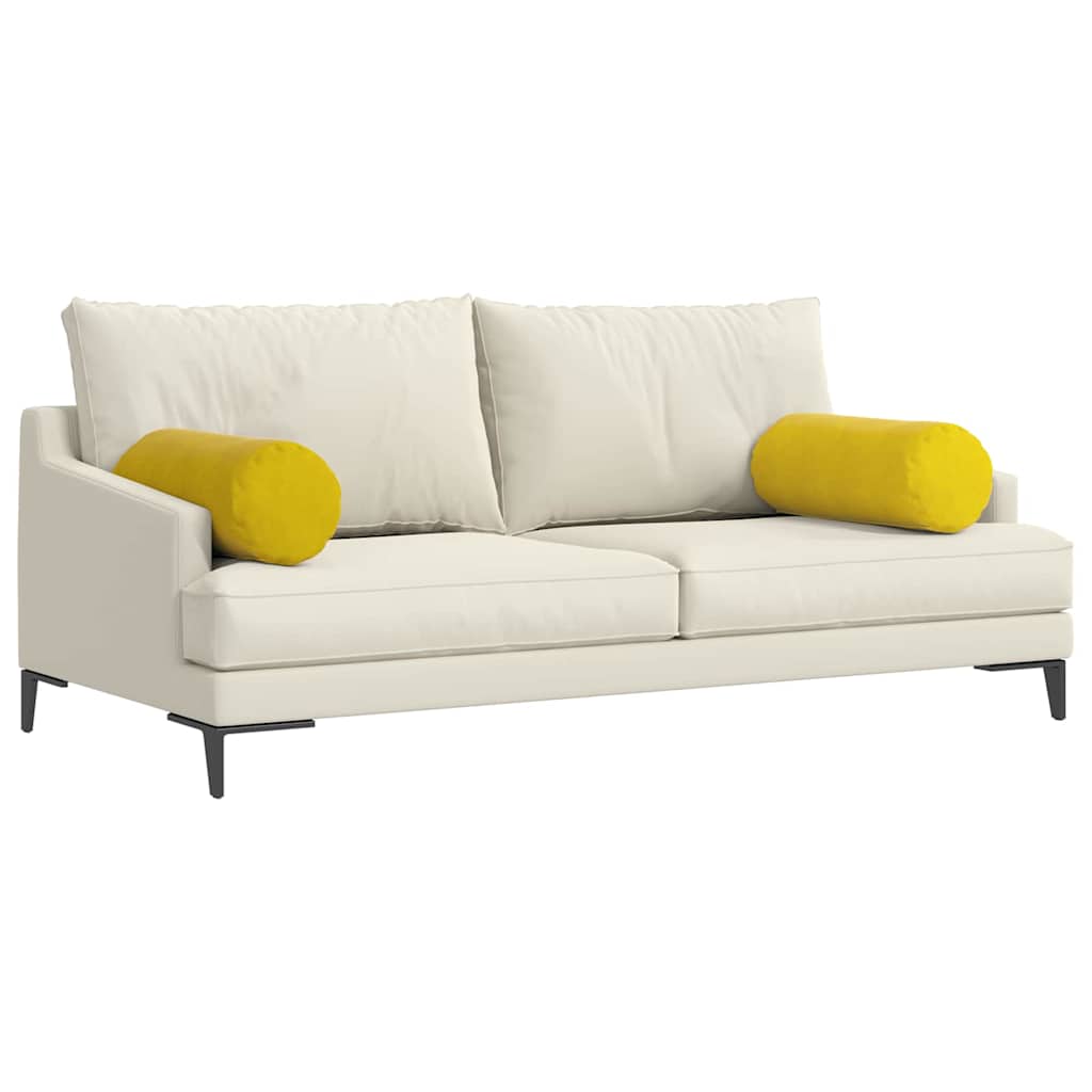 Vidaxl bolster kussens 2 stuks geel ø 25 x 70 cm cordstof