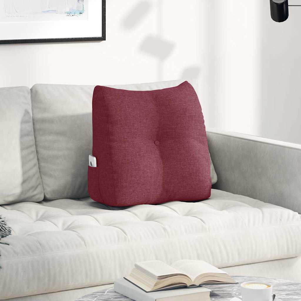 Vidaxl rugkussen wijnrood 45 x 24 x 50 cm stof
