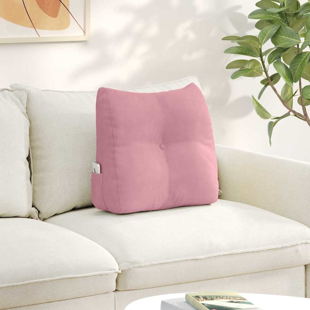 Vidaxl rugkussen roze 45 x 24 x 50 cm fluweel