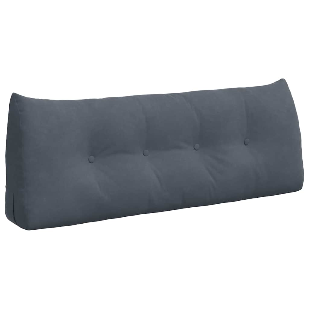 Vidaxl rugkussen donkergrijs 120 x 24 x 50 cm fluweel