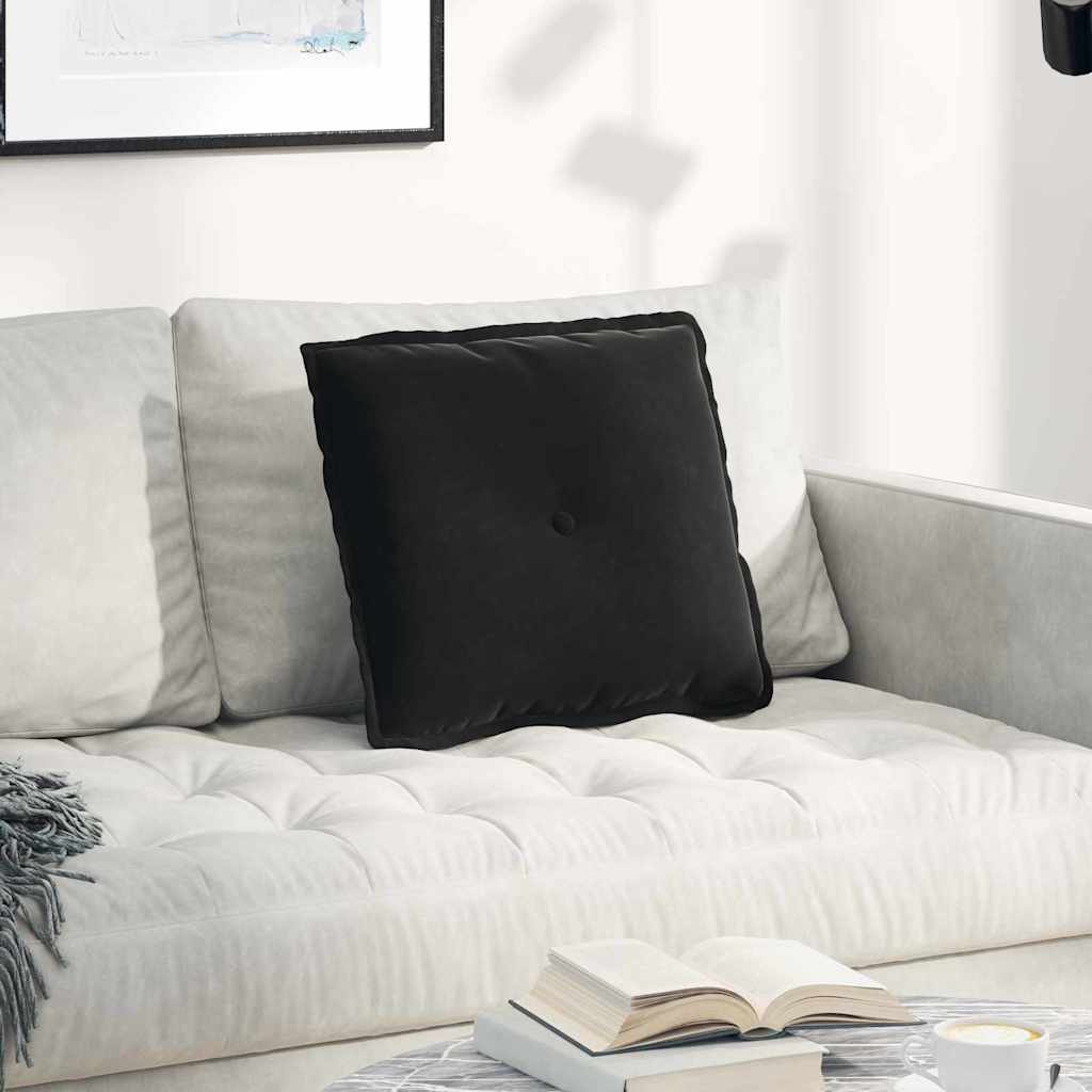 Vidaxl rugkussen zwart 50 x 45 cm cordstof