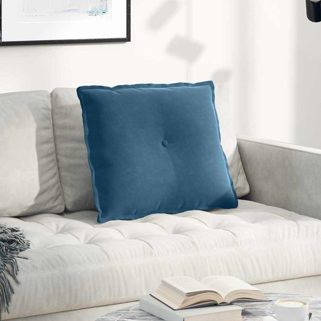 Vidaxl rugkussen blauw 60 x 50 cm cordstof