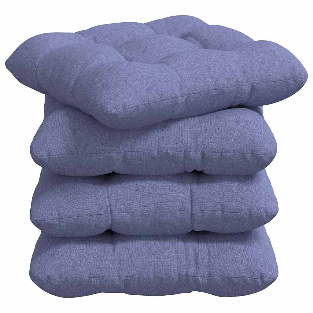 Vidaxl zitkussens 4 pcs jeans blauw 40 x 40 x 12 cm stof