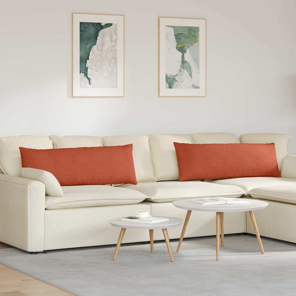 Vidaxl sofa kussens 2 stuks rood-oranje 120 x 40 cm cordstof