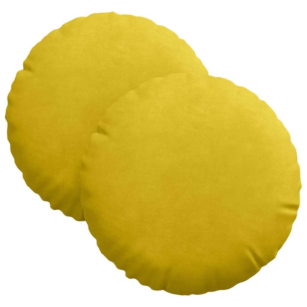 Vidaxl zitkussens 2 stuks geel ø 40 x 13 cm fluweel