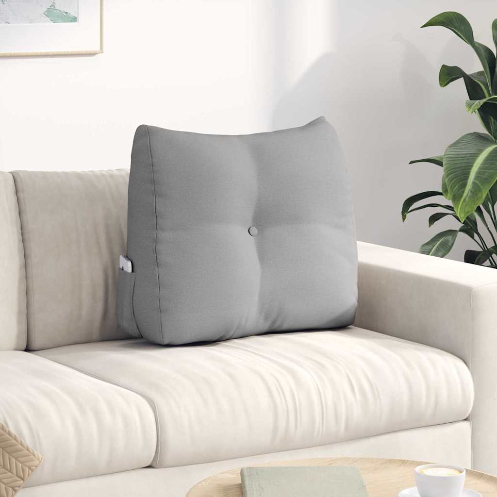 Vidaxl rugkussen wolkengrijs 60 x 24 x 50 cm stof
