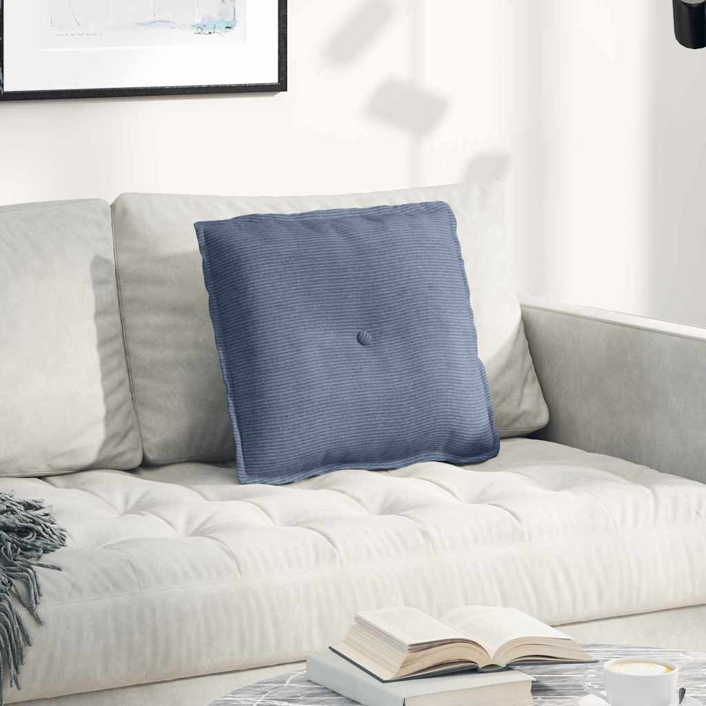 Vidaxl rugkussen blauw 50 x 45 cm cordstof