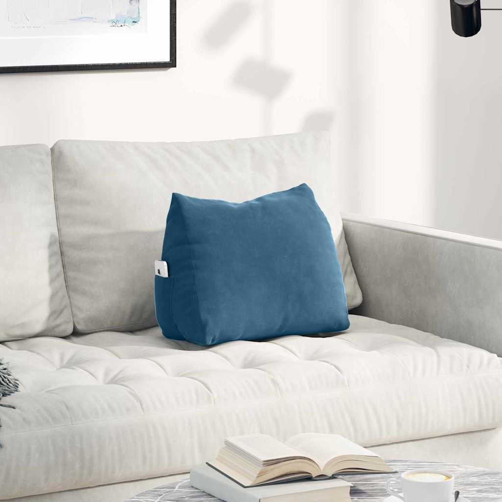 Vidaxl rugkussen blauw 45 x 20 x 35 cm cordstof