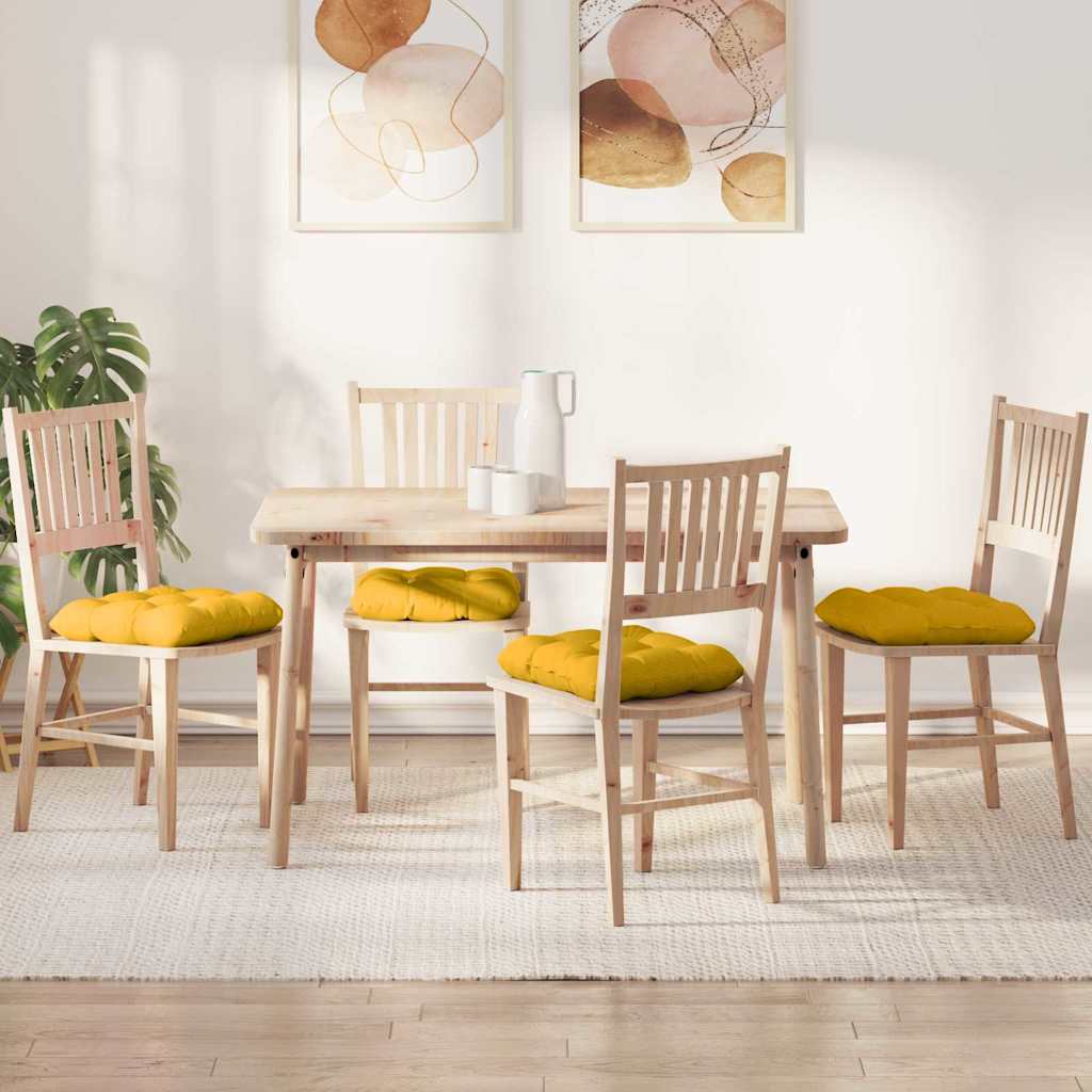 Vidaxl zitkussens 4 pcs lichtgeel 40 x 40 cm katoen stof