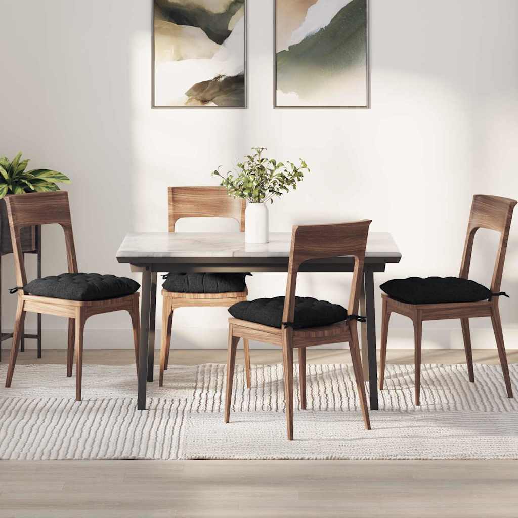 Vidaxl zitkussens 4 pcs zwart 40 x 40 x 6 cm stof