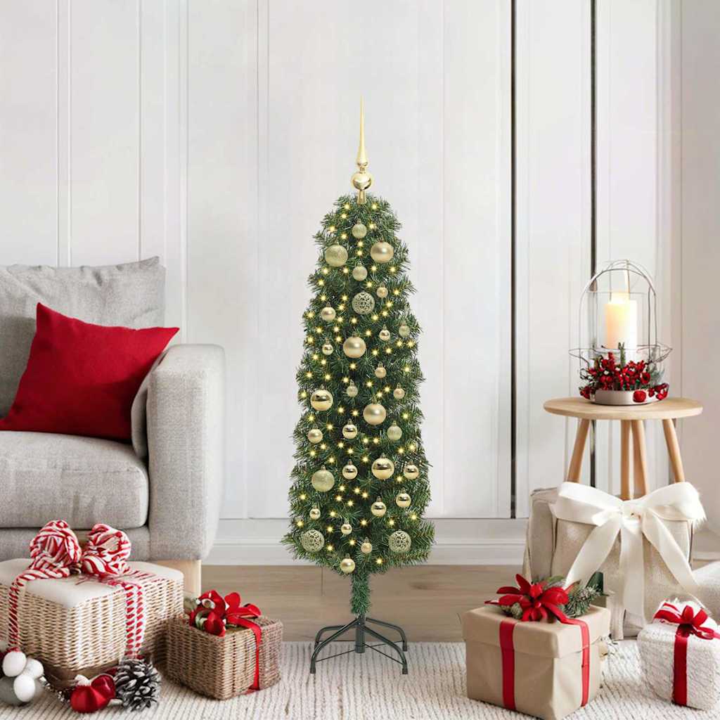 Vidaxl kunstkerstboom groen 120 cm pvc en staal en kunststof