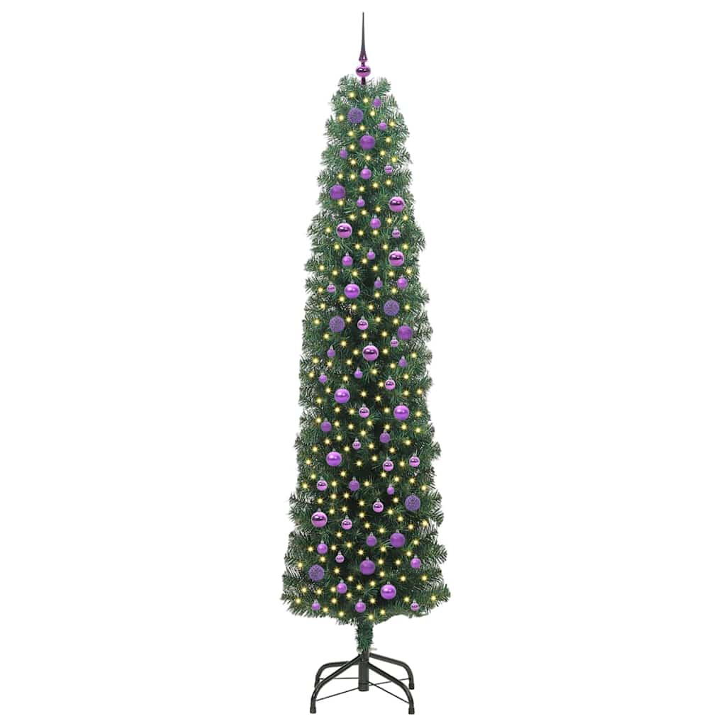 Vidaxl kunstkerstboom groen 240 cm pvc en staal en kunststof