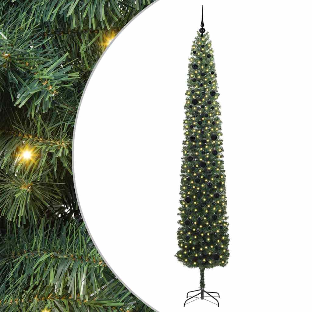 Vidaxl kunstkerstboom groen 270 cm pvc en staal en kunststof