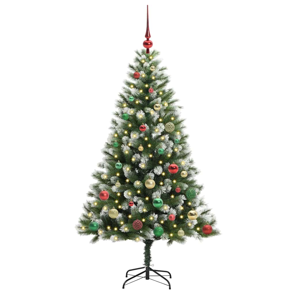 Vidaxl kunstmatige scharnierkerstboom met bedekte sneeuw 150 cm